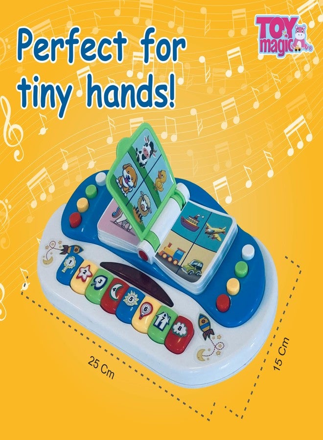 ToyMagic Interactive Musical Book Piano Toy for Kids|Early Learning Educational Sound Book with Flip Page, Animal Sounds, Nursery Rhymes & Songs|Baby & Toddler Development LED Light Toy|Ages 1-5 Years - Image 4